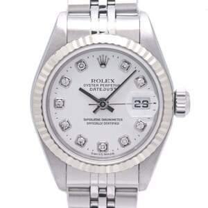ROLEX Datejust 10P Diamond 79174G Women's Watch 18K White Gold x Stainless St...